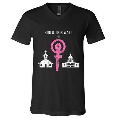 Build This Wall Separate Church And State V-Neck T-Shirt