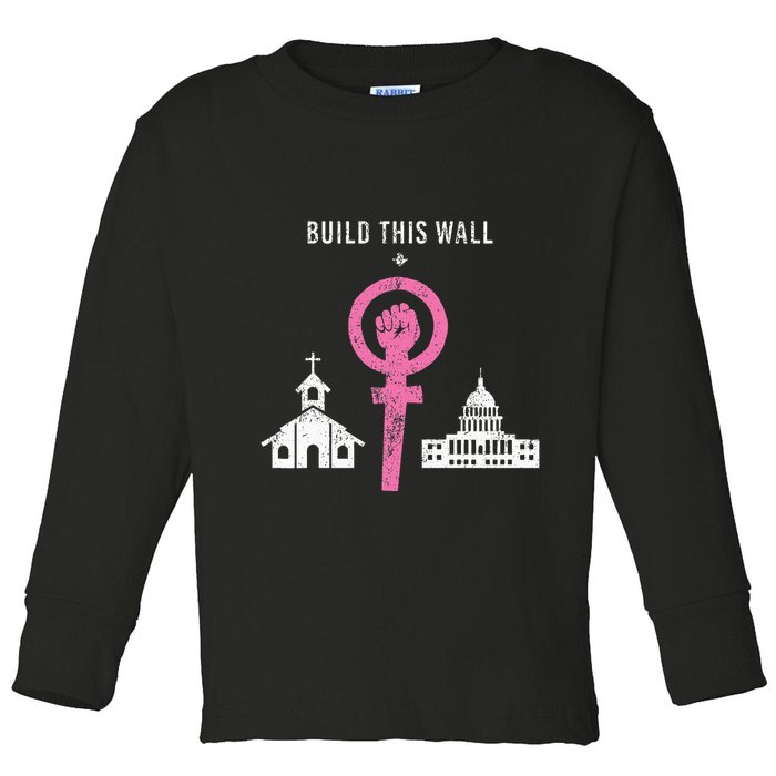 Build This Wall Separate Church And State Toddler Long Sleeve Shirt