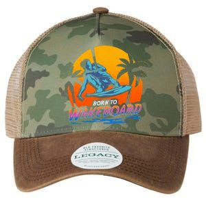 Born To Wakeboard Cool Wakeboarder Legacy Tie Dye Trucker Hat