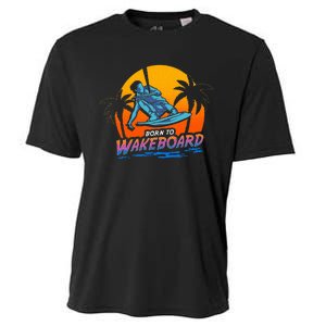 Born To Wakeboard Cool Wakeboarder Cooling Performance Crew T-Shirt