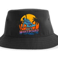 Born To Wakeboard Cool Wakeboarder Sustainable Bucket Hat