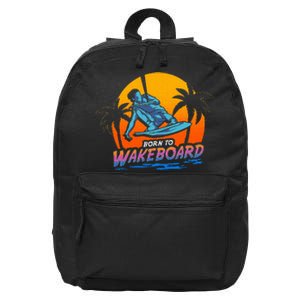 Born To Wakeboard Cool Wakeboarder 16 in Basic Backpack