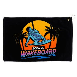 Born To Wakeboard Cool Wakeboarder Grommeted Golf Towel