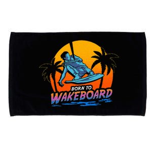 Born To Wakeboard Cool Wakeboarder Microfiber Hand Towel