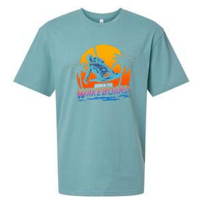 Born To Wakeboard Cool Wakeboarder Sueded Cloud Jersey T-Shirt