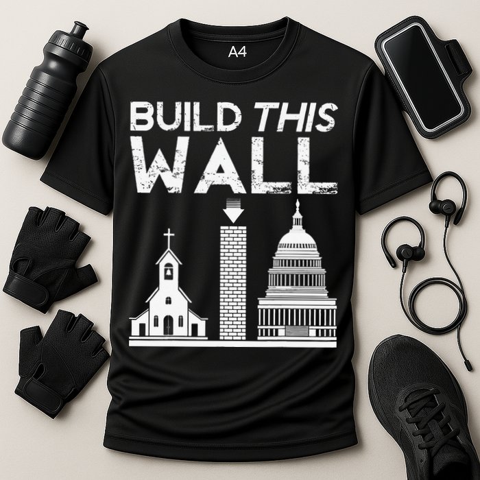 Build This Wall Separation Of Church And State USA Cooling Performance Crew T-Shirt