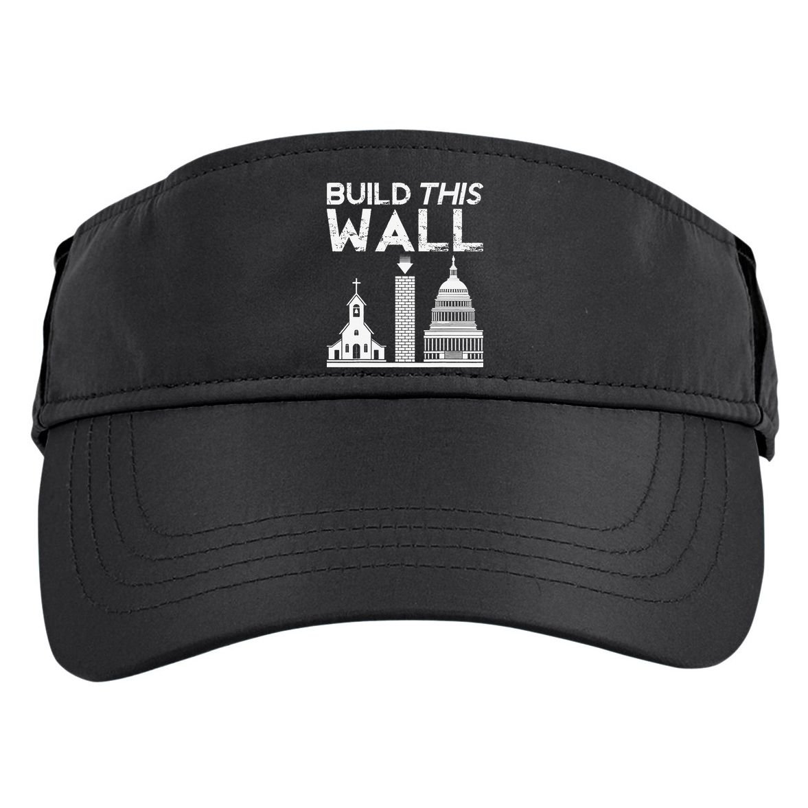 Build This Wall Separation Of Church And State USA Adult Drive Performance Visor
