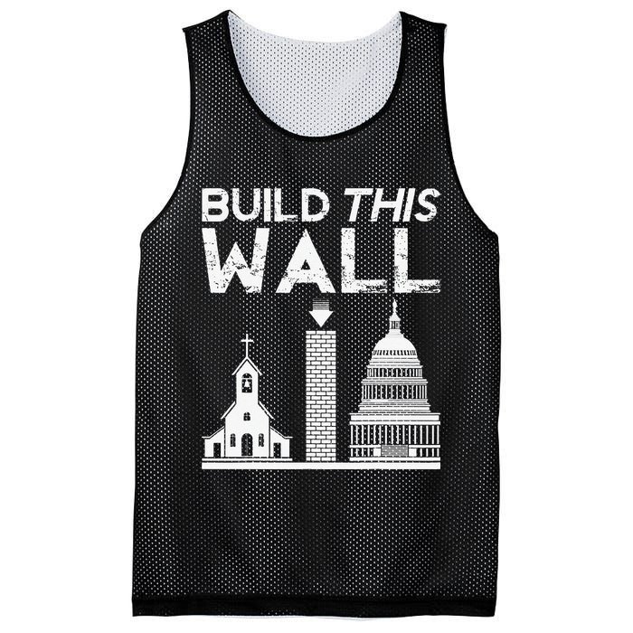 Build This Wall Separation Of Church And State USA Mesh Reversible Basketball Jersey Tank