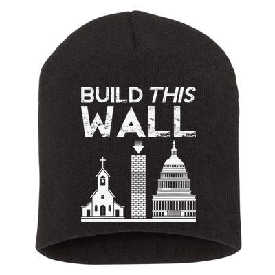 Build This Wall Separation Of Church And State USA Short Acrylic Beanie