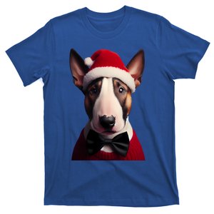 Bull Terrier With Santa Hat Christmas Dog Owner Lover Mom Gift T-Shirt