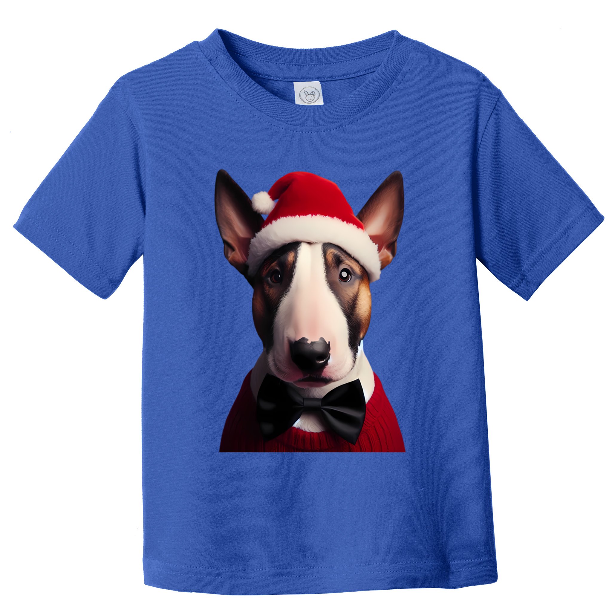 Bull Terrier With Santa Hat Christmas Dog Owner Lover Mom Gift Toddler T-Shirt