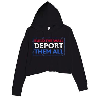 Build The Wall Deport Them All Crop Fleece Hoodie