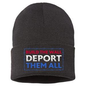 Build The Wall Deport Them All Sustainable Knit Beanie