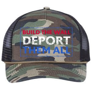 Build The Wall Deport Them All Retro Rope Trucker Hat Cap