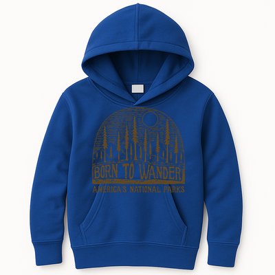 Born To Wander Funny Gift America's National Park Funny Gift Kids Hoodie