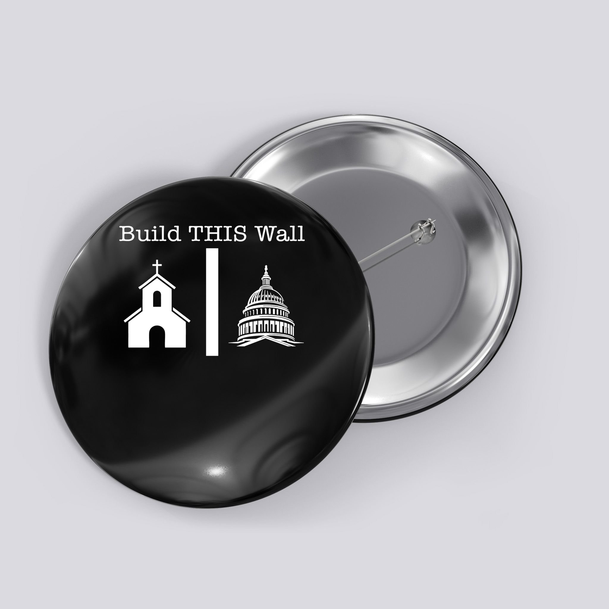 Build This Wall Separation Church State Usa Button