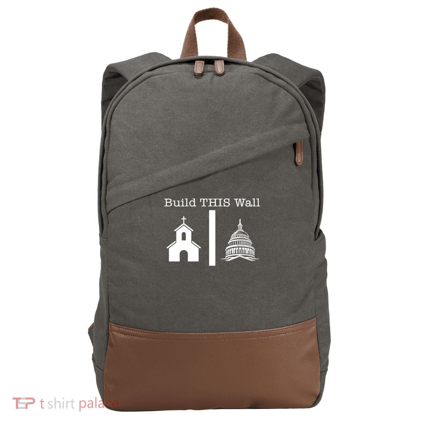 Build This Wall Separation Church State Usa Cotton Canvas Backpack