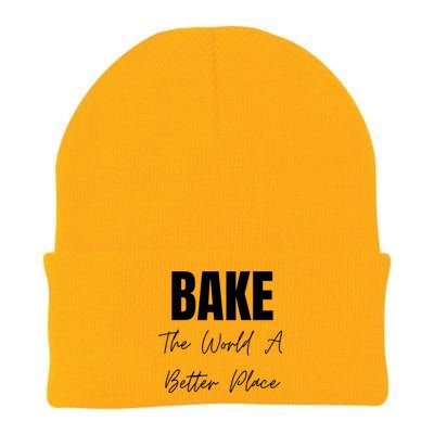 Bake The World A Better Place Gift Knit Cap Winter Beanie