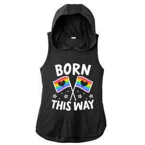 Born This Way Gay Lesbian Lgbt Gift Ladies PosiCharge Tri-Blend Wicking Draft Hoodie Tank