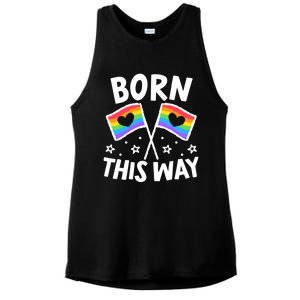 Born This Way Gay Lesbian Lgbt Gift Ladies PosiCharge Tri-Blend Wicking Tank