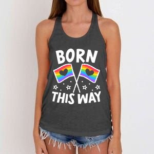 Born This Way Gay Lesbian Lgbt Gift Women's Knotted Racerback Tank