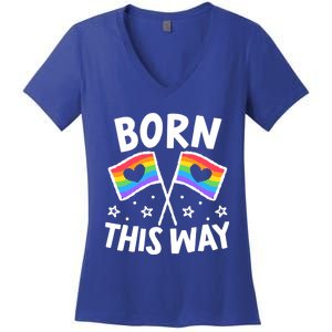 Born This Way Gay Lesbian Lgbt Gift Women's V-Neck T-Shirt