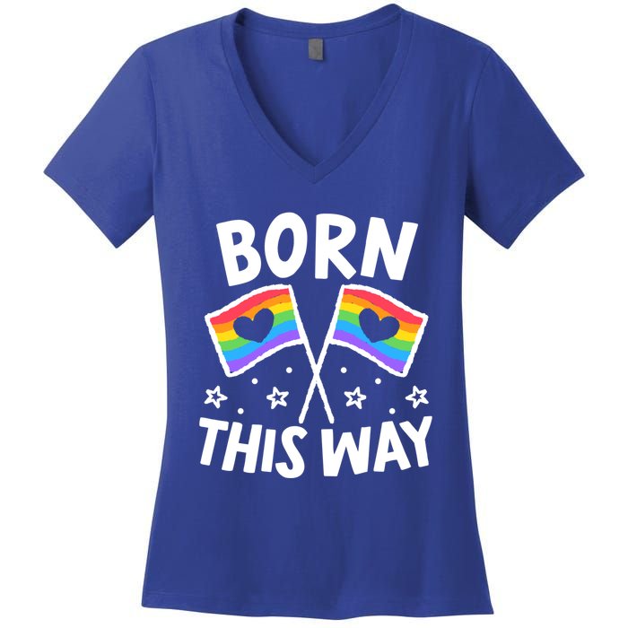 Born This Way Gay Lesbian Lgbt Gift Women's V-Neck T-Shirt