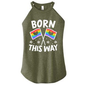 Born This Way Gay Lesbian Lgbt Gift Women's Perfect Tri Rocker Tank