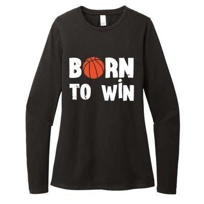 Born To Win Basketball Bball Baller Playing Basketball Womens CVC Long Sleeve Shirt