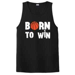 Born To Win Basketball Bball Baller Playing Basketball PosiCharge Competitor Tank