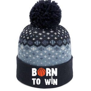 Born To Win Basketball Bball Baller Playing Basketball The Baniff Cuffed Pom Beanie