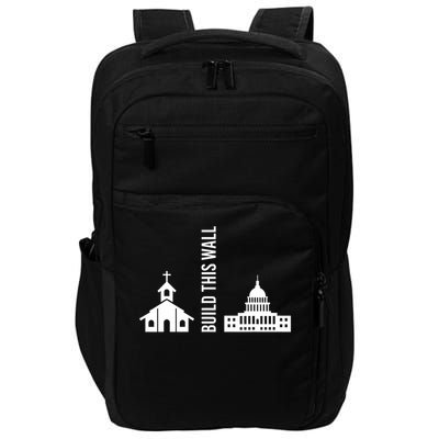 Build This Wall Ironic Separate Church And State Impact Tech Backpack