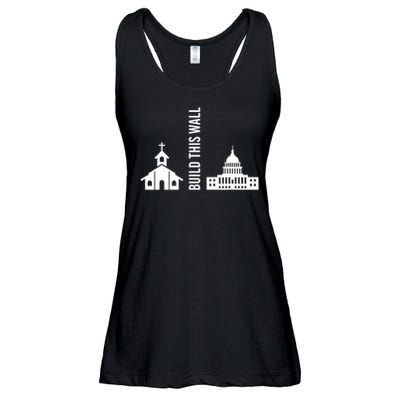 Build This Wall Ironic Separate Church And State Ladies Essential Flowy Tank
