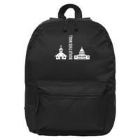 Build This Wall Ironic Separate Church And State 16 in Basic Backpack