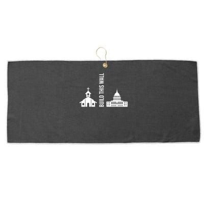 Build This Wall Ironic Separate Church And State Large Microfiber Waffle Golf Towel