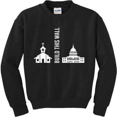 Build This Wall Ironic Separate Church And State Kids Sweatshirt