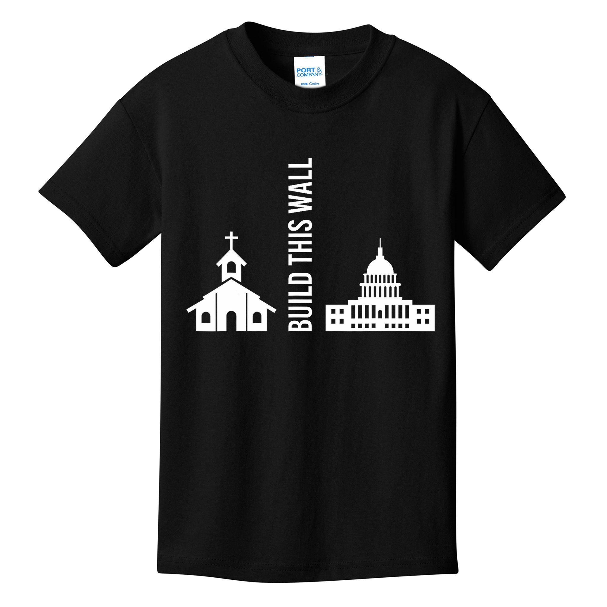 Build This Wall Ironic Separate Church And State Kids T-Shirt