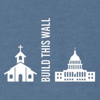 Build This Wall Ironic Separate Church And State Garment-Dyed Sweatshirt