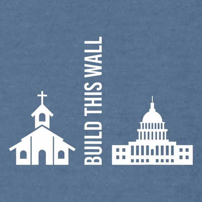 Build This Wall Ironic Separate Church And State Garment-Dyed Sweatshirt