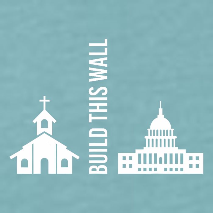 Build This Wall Ironic Separate Church And State Sueded Cloud Jersey T-Shirt