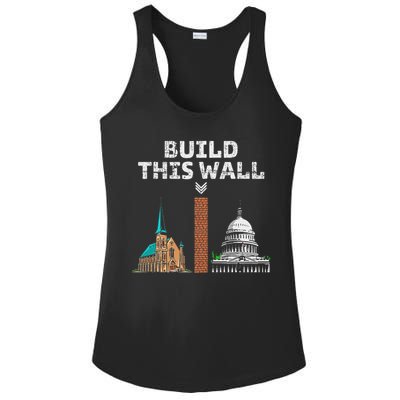 Build This Wall Separate Church And State Ladies PosiCharge Competitor Racerback Tank