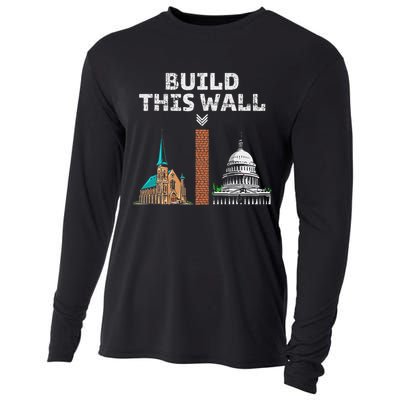 Build This Wall Separate Church And State Cooling Performance Long Sleeve Crew