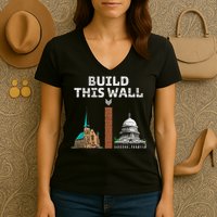 Build This Wall Separate Church And State Women's V-Neck T-Shirt