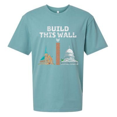 Build This Wall Separate Church And State Sueded Cloud Jersey T-Shirt