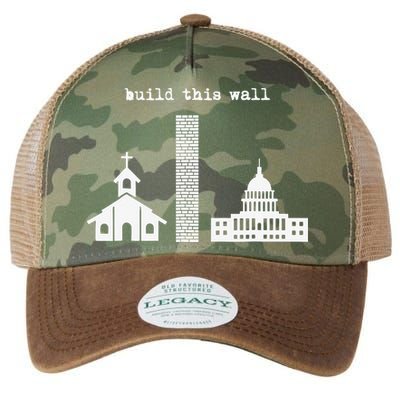 Build This Wall Ironic Separate Church and State Legacy Tie Dye Trucker Hat