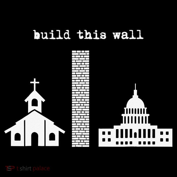 Build This Wall Ironic Separate Church and State Sustainable Bucket Hat