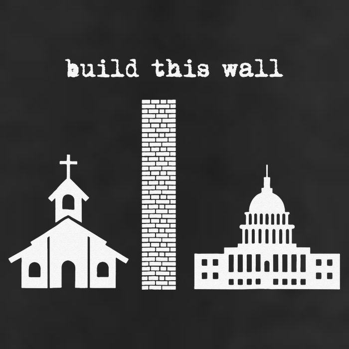 Build This Wall Ironic Separate Church and State 15oz Campfire Ceramic Mug
