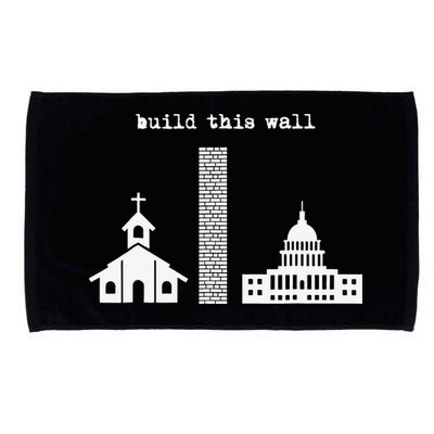 Build This Wall Ironic Separate Church and State Microfiber Hand Towel