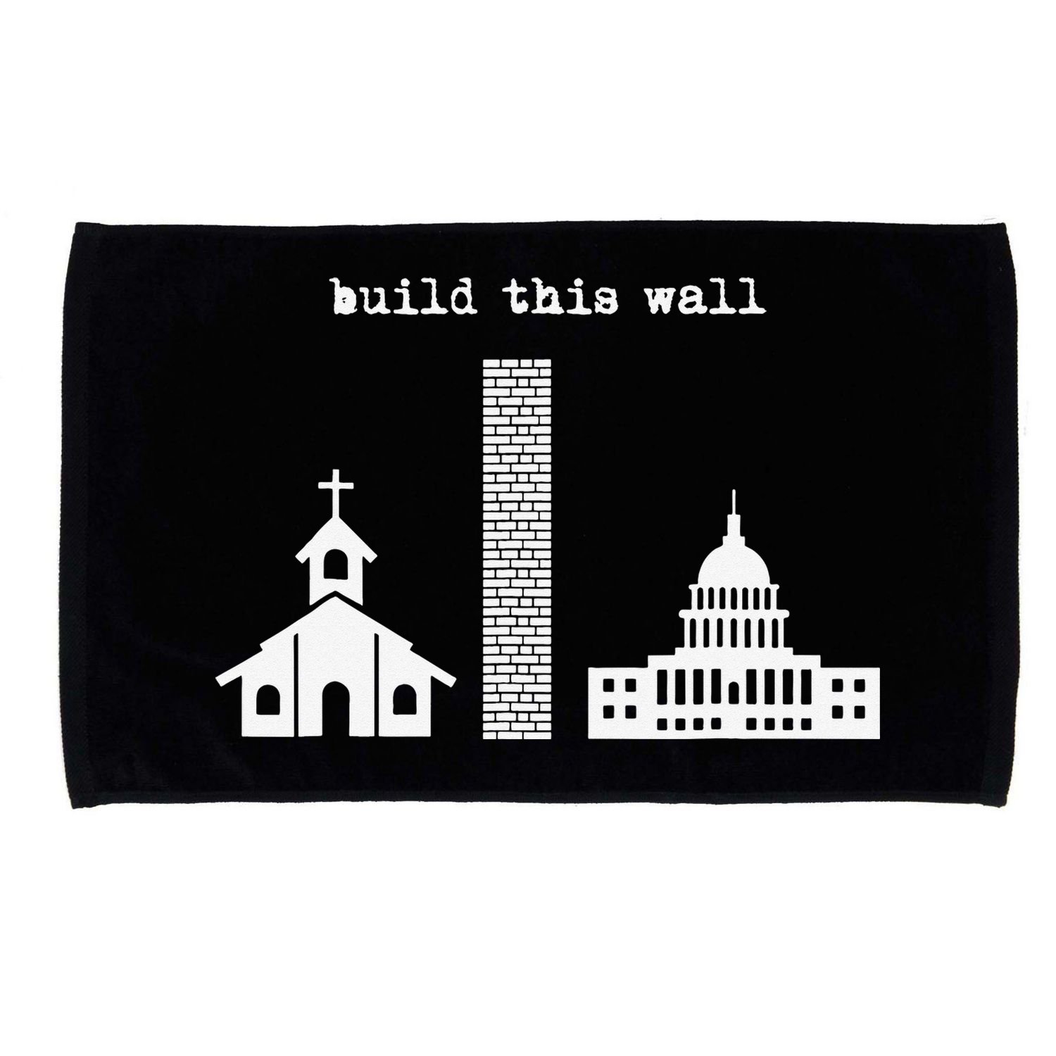 Build This Wall Ironic Separate Church and State Microfiber Hand Towel