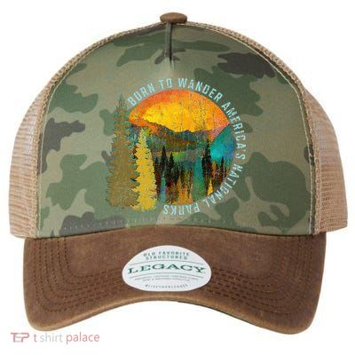 Born To Wander Americas National Parks Legacy Tie Dye Trucker Hat